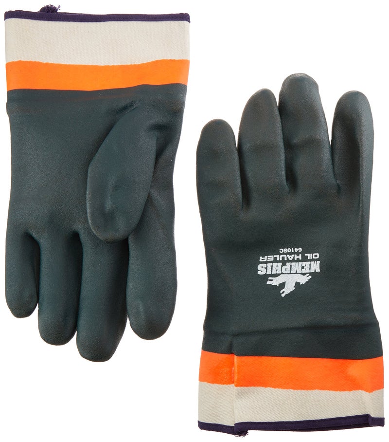 Memphis Glove 6410SC Oil Hauler Premium Double Dip PVC Coated Gloves, Large, Dark Green (Pack of 12)